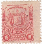 Stamps : America : El_Salvador :  UPU 1896 - Escudo