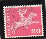 Stamps Switzerland -  hevetia correo a caballo