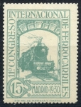 Stamps Spain -  ESPAÑA 473 XI CONGRESO INTERNACIONAL DE FERROCARRILES