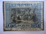 Stamps Colombia -  Proclamación de la Independencia - Oleo de Coriolano Laudo.