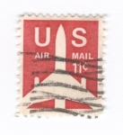 Stamps : America : United_States :  Correo aereo.Silueta del Jet Airliner