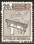 Sellos de Asia - Indonesia -  INSTRUMENTO  MUSICAL  KULINTANG  E  ISLA  CELEBES