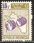 Stamps : Asia : Indonesia :  INSTRUMENTO  MUSICAL  TAMBORES  E  ISLA  NIAS