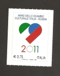 Sellos de Europa - Italia -  Año intercambio cultural Italia-Rusia