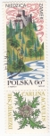 Stamps : Europe : Poland :  Castillo de Niedzica y flor Carlina Acaulis