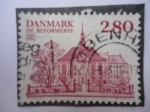 Stamps Denmark -  De Reformerte- 300° Aniversario (1685-1985) Iglesia Reformada- Gothersgade-Copenhague - Iglesia refo