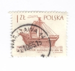 Stamps Poland -  Antiguos barcos siglo XIV