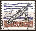 Stamps : Europe : Sweden :  "Peces de agua dulce"("Cobitis taeina").
