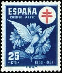 Stamps : Europe : Spain :  ESPAÑA SEGUNDO CENTENARIO Nº 1087 ** 25C AZUL CRUZ DE LORENA