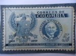 Sellos de America - Colombia -  Cincuentenario de la Escuela de Cadetes 1907-1957-General Rafael Reyes, fundador.