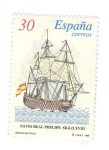 Sellos del Mundo : Europa : Espa�a : Navio Real Phelipe, siglo XVIII