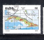 Stamps : America : Cuba :  Mapa de Cuba