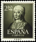 Sellos de Europa - Espa�a -  ESPAÑA SEGUNDO CENTENARIO Nº 1096 ** 2,8P VERDE BRONCE ISABEL LA CATOLICA