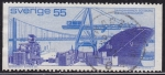 Stamps Sweden -  puente y barco