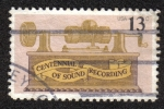 Stamps : America : United_States :  Centenario de la grabación de sonido - Fonógrafo de hoja de estaño