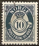 Stamps : Europe : Norway :  "cuerno postal y la corona".