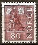 Stamps : Europe : Norway :  Duela (de madera) Iglesia y Aurora Borealis.