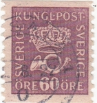 Stamps Sweden -  Corona y cornamusa