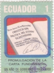 Stamps : America : Ecuador :  Promulgación de la carta Fundamental- Un año de gobierno1967-1968