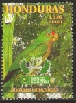 Stamps Honduras -  AVES   EN   PELIGRO   DE   EXTINCIÒN.   ARATINGA   CANICULARIS