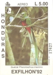Stamps Honduras -  QUETZAL   PHAROMACHRUS   MOCINNO