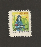 Sellos de Asia - Vietnam -  Miliciana en fábrica