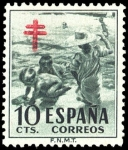 Stamps Spain -  ESPAÑA SEGUNDO CENTENARIO Nº 1104 ** 10C VERDE PRO TUBERCULOSOS