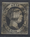 Stamps : Europe : Spain :  ESPAÑA 6 ISABEL II