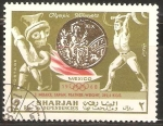 Sellos de Asia - Emiratos rabes Unidos -  JUEGOS  OLÌMPICOS  MEXICO  1968.   J.  MIJAKE  CAMPEÒN  LEVANTAMIENTO  DE  PESAS             