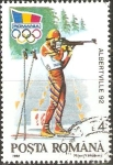 Stamps Romania -  JUEGOS  OLÌMPICOS  DE  INVIERNO  EN  ALBERTVILLE.  BLATHION.