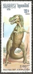 Stamps Cambodia -  ANIMALES  PREHISTÒRICOS.  TARBOSAURUS