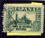 Stamps Spain -  Junta de Defensa Nacional. Basilica del Pilar
