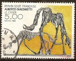 Stamps : Europe : France :  "El perro" de Alberto Giacometti (escultor y pintor). 