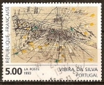 Stamps France -  Arte Contemporáneo en Europa: Maria Helena Vieira da Silva - Portugal.