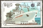 Stamps Cambodia -  BARCO  DE  COMUNICACIONES