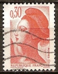 Stamps France -  Liberty (Libertad de guiar al pueblo de Delacroix).