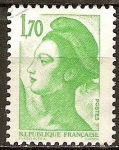 Stamps : Europe : France :  Liberty (Libertad de guiar al pueblo de Delacroix).