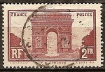 Stamps : Europe : France :  El Arco del Triunfo en París.