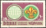 Stamps United Arab Emirates -  WORLD  BOY  SCOUT  JAMBOREE.  GLOBO   Y   FLOR   DE   LIZ