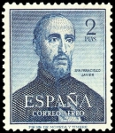 Stamps : Europe : Spain :  ESPAÑA SEGUNDO CENTENARIO Nº 1118 ** 2P AZUL FRANCISCO JAVIER 