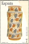 Stamps Spain -  CERÀMICA  ESPAÑOLA.  JARRA  FARMACÈUTICA.  MANISES  SIGLO  XV.  VALENCIA.