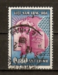 Stamps Asia - Vietnam -  Antorcha,Mapa y Constitucion.