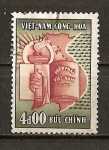 Sellos de Asia - Vietnam -  Antorcha,Mapa y Constitucion.