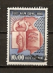 Sellos de Asia - Vietnam -  Antorcha,Mapa y Constitucion.