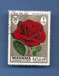 Stamps United Arab Emirates -  MANAMA depend. of AJMAN Flores ROSA 