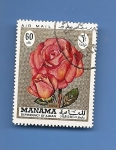 Stamps United Arab Emirates -  MANAMA depend. of AJMAN Flores ROSA 