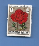 Stamps United Arab Emirates -  MANAMA depend. of AJMAN Flores ROSA 