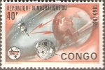 Sellos de Africa - Repblica Democrtica del Congo -  CENTENARIO   DE   LA   ITU.  SATÈLITES  Y  TIERRA.