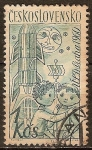 Stamps : Europe : Czechoslovakia :  Marionetas checas. Escena de "Las dificultades de la Luna" (Askenazy).