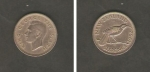 monedas de Oceania - Nueva Zelanda -  Rey George VI, y pájaro